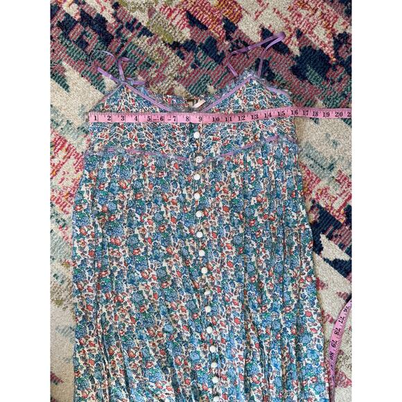 Free People Molly Jo Midi Maxi Micro Floral Dress Rare Large - Picture 8 of 9